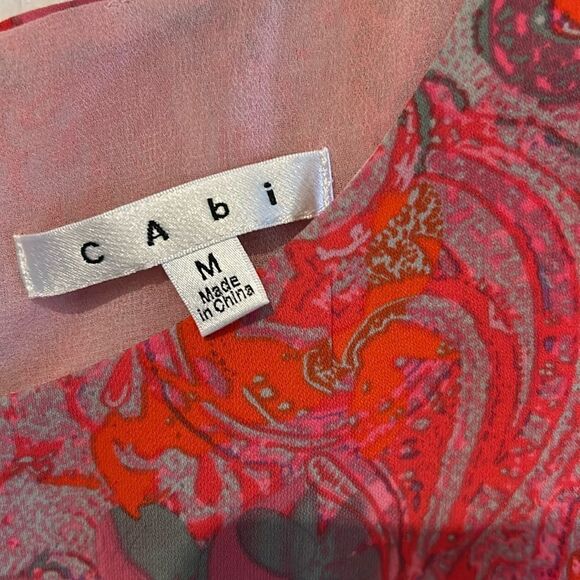 Cabi Jubilee Pink Paisley Sleeveless Blouse Size M - Picture 3 of 11